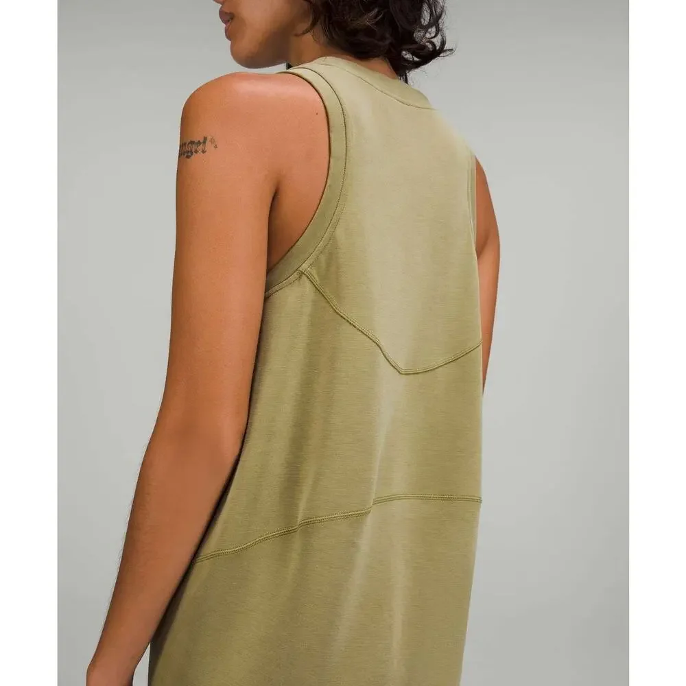 LULULEMON Softstreme Back In Action Dress Size 8 Bronze Green - Picture 4 of 8